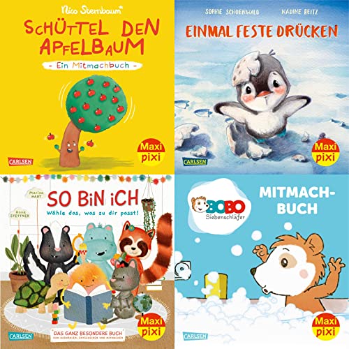 Maxi-Pixi-4er-Set 110: Bilderbücher zum Mitmachen (4x1 Exemplar): 4 Minibücher für Kinder ab 3 Jahren (110) von Carlsen