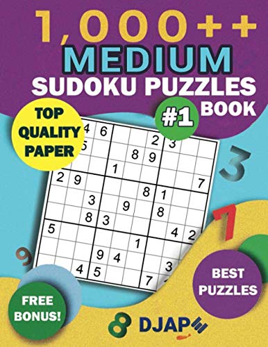 1,000++ MEDIUM Sudoku Puzzles Book: Top Quality Paper, Best Puzzles, Free Bonus! (Sodoku Puzzle Books for Adults) von Independently published