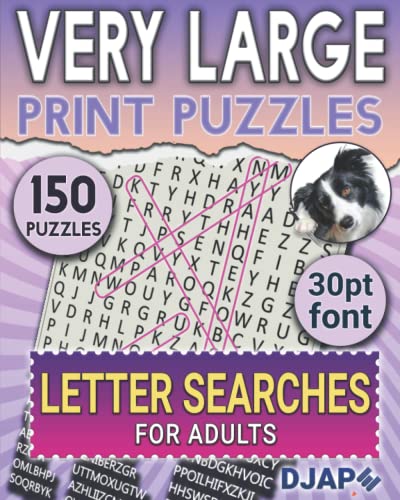 Very Large Print Puzzles: Letter Searches for Adults: 150 random letters word search puzzles in 30pt font Very Large Print Puzzles: Letter Searches for Adults: 150 random letters word search puzzles in 30pt font von Independently published