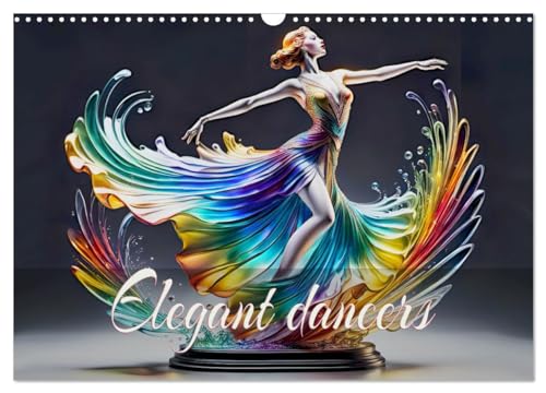 Elegant dancers (Wall Calendar 2025 DIN A3 landscape), CALVENDO 12 Month Wall Calendar: Elegant dancers made of glass, created with AI.