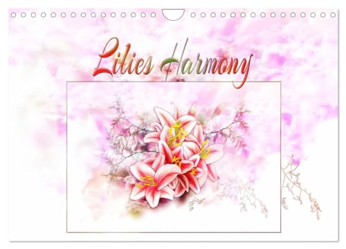 Lilies Harmony (Wall Calendar 2025 DIN A4 landscape), CALVENDO 12 Month Wall Calendar: Lily flowers from the world of crayons