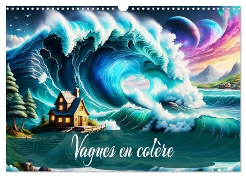 Vagues en colère (Calendrier mural 2025 DIN A3 vertical), CALVENDO calendrier mensuel: Danse des vagues de l'océan, force inspirante de la nature.