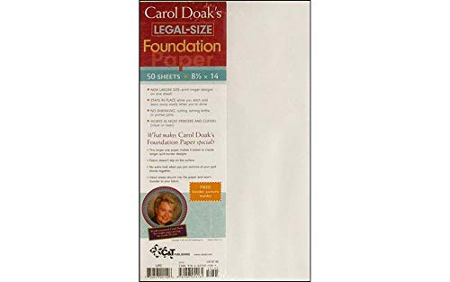 Carol Doak's Legal Size Foundation Paper: 50 Sheets, 8 1/2" x 14"