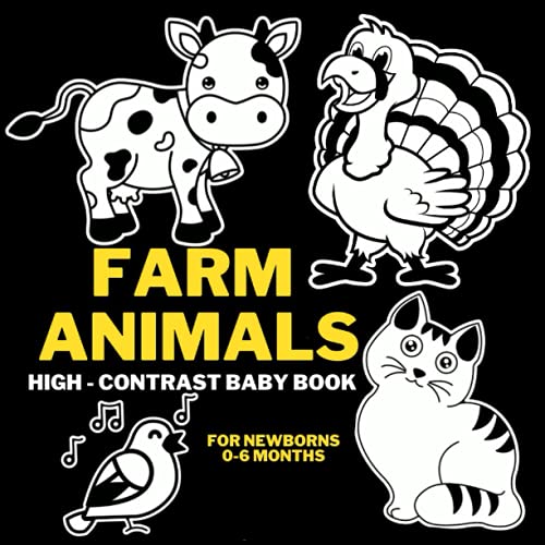 Farm Animals High-Contrast Baby Book for Newborns 0-6 months