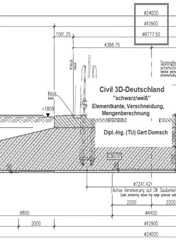 Civil 3D-Deutschland, "farbige Darstellung" (für Anwender): Autodesk Civil 3D, Anwendungsbeispiel, Fundament (Windkraftanlage) von Neopubli GmbH