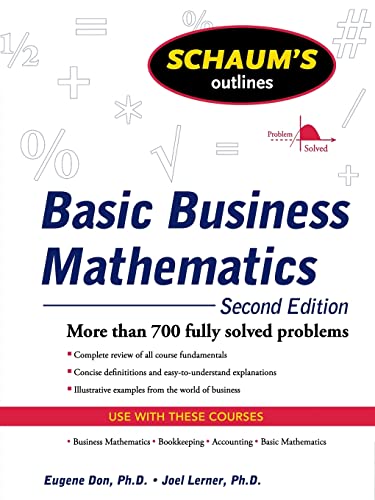Schaum's Outline of Basic Business Mathematics, 2ed (Schaum's Outline Series) von McGraw-Hill Education