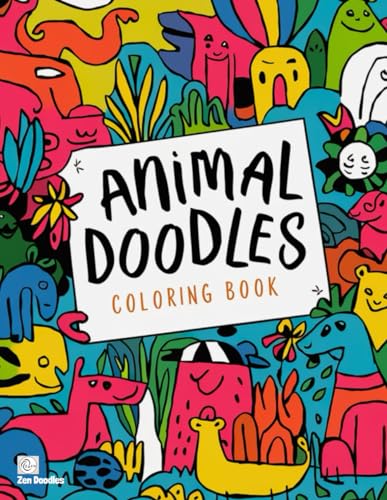 Animal Doodles Coloring Book: 50 Bold and Easy Relaxing Animal Drawings (Heavenly Patterns, Band 22) von Independently published