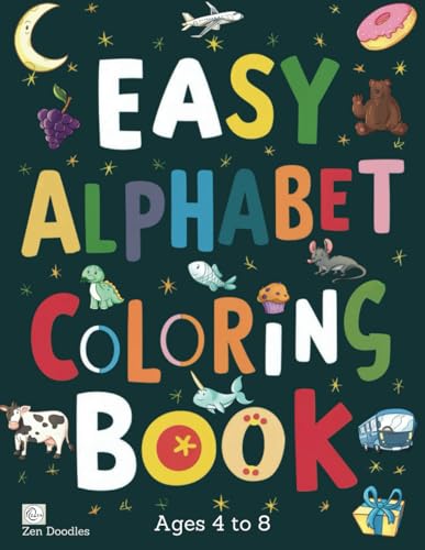Easy Alphabet Coloring Book for Kids: With 150+ Fun Objects to Color and Spell for Ages 4 to 8 von Independently published