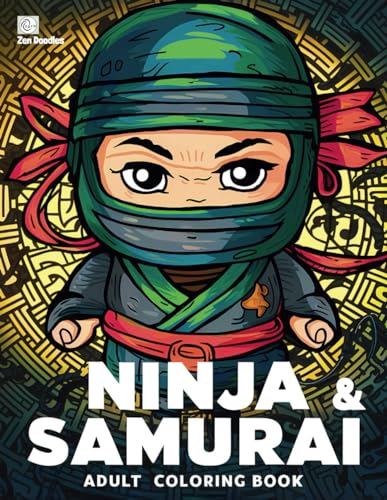 Ninja & Samurai Adult Coloring Book: 50 Medieval Japanese Inspired Fantasy Figure Drawings