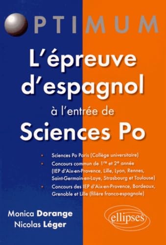 L’épreuve d’espagnol à l’entrée de Sciences Po (Optimum) von ELLIPSES