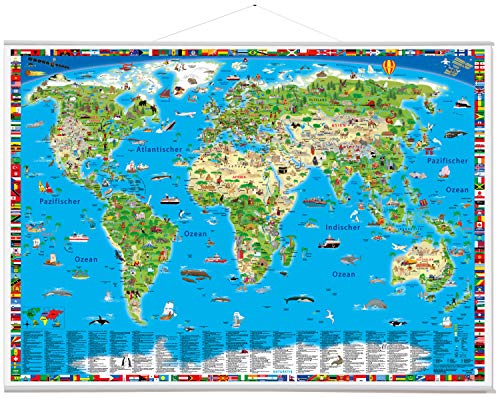 Erlebniskarte „Illustrierte Weltkarte“ mit Metall-Beleistung