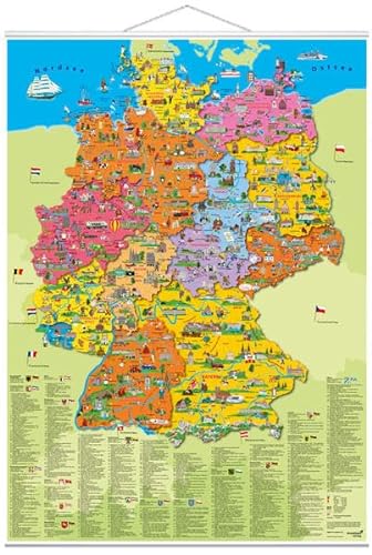 Erlebniskarte „Deutschland Politisch“ mit Beleistung: Karte mit Metall-Beleistung