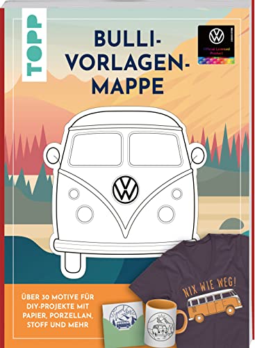 VW Vorlagenmappe "Bulli". Die offizielle kreative Vorlagensammlung mit dem kultigen VW-Bus: 8 Vorlagenbogen