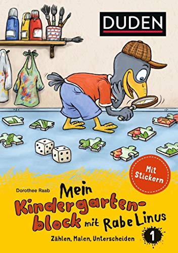 Mein Kindergartenblock mit Rabe Linus (1): Zählen, Malen, Unterscheiden: Mit Stickern (Mein Lern- und Spaßblock mit Rabe Linus)