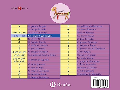 La cebra Jacinta: Juega con la c (ce, ci) (Castellano - A PARTIR DE 3 AÑOS - LIBROS DIDÁCTICOS - El zoo de las letras) von BRUÑO