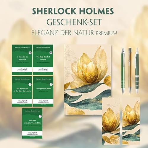 Sherlock Holmes Geschenkset - 5 Bücher (mit Audio-Online) + Eleganz der Natur Schreibset Premium: Sherlock Holmes Geschenkset - 5 Bücher (mit ... (Sherlock Holmes: Lesemethode von Ilya Frank) von EasyOriginal Verlag