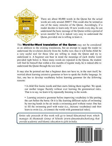 The Glorious Quran Word-for-Word Translation to facilitate learning of Quranic Arabic: Volume 1 Juz 1-10 (Word-for-Word English Translation of Quran) von CREATESPACE