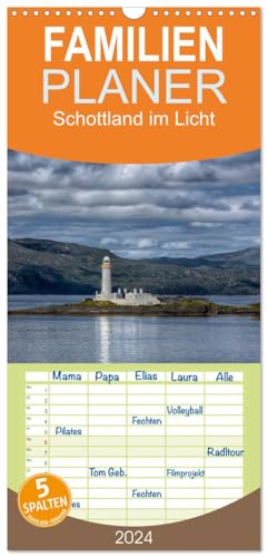 Familienplaner 2025 - Schottland im Licht mit 5 Spalten (Wandkalender, 21 cm x 45 cm), CALVENDO von CALVENDO