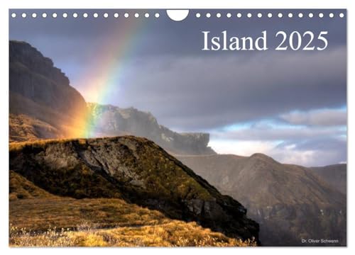 Island 2025 (Wandkalender 2025 DIN A4 quer), CALVENDO Monatskalender: Island - Polarlichter, Gletscher und Vulkane von CALVENDO