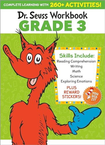 Dr. Seuss Workbook: Grade 3: 260+ Fun Activities with Stickers and More! (Language Arts, Vocabulary, Spelling, Reading Comprehension, Writing, Math, Multiplication, Science, SEL) (Dr. Seuss Workbooks)