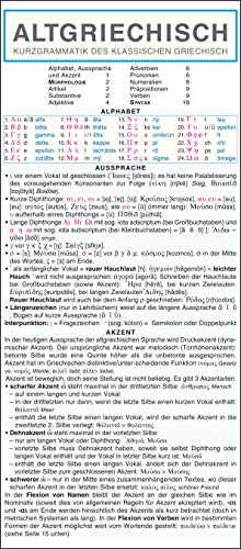 Leporello: Griechisch (Altgriechisch) Kurzgrammatik – Die komplette Grammatik im Überblick: Die komplette Grammatik anschaulich und verständlich dargestellt