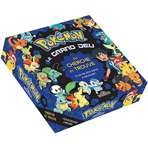 Pokémon - Le grand jeu du Cherche et Trouve: Plus de 200 défis à relever ! Contient : un plateau de jeu, 200 cartes défis, un dé, un sablier, 20 cartes, des pions