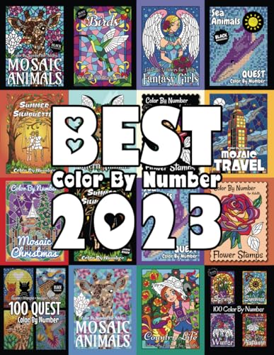 BEST Color By Number 2023: 50+ Color By Number Coloring Designs from 2023 for Adults Relaxation von Independently published