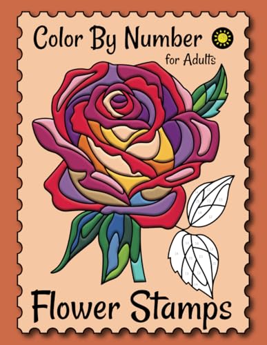 Flower Stamps Color By Number for Adults: Activity Coloring Book for Adults Relaxation and Stress Relief