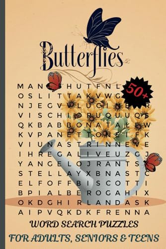Butterflies Word Search Puzzle Book: Easy to read print word searches about Butterflies (6x9 inches, 110 pages) 50+ puzzles. For nature lovers, science buffs, and puzzle fans. von Independently published
