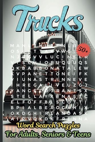 Trucks Word Search Puzzle Book: Easy to read print (6x9 inches, 111 pages) 50+ puzzles about Trucking types, facts, parts and much more. von Independently published