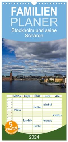 Familienplaner 2025 - Stockholm und seine Schären mit 5 Spalten (Wandkalender, 21 cm x 45 cm), CALVENDO von CALVENDO