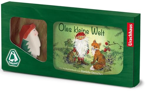 Geschenkset »Ole«: Inhalt: Ostheimer Holzfigur ›Ole Winterwicht‹ (ca. 7 cm) + Postkartenbuch ›Oles kleine Welt‹ (15 Karten)
