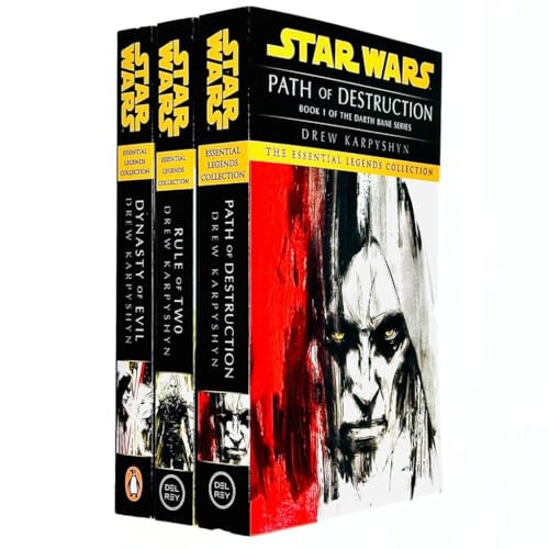 Star Wars: Essential Legends Collection Darth Bane Trilogy Books Set By Drew Karpyshyn (Path of Destruction, Rule of Two & Dynasty of Evil)