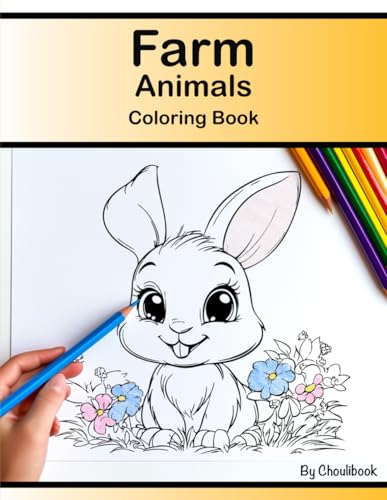 Farm Animals Coloring Book: For Kids and Adults, 50 original designs, Bilingual English/French, Anti-Stress Drawings, Size 8.5*11 (Coloring Books) von Independently published
