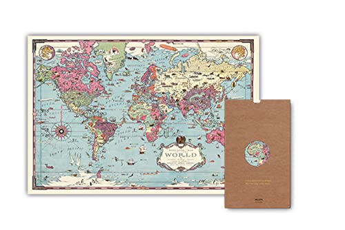 Carte – Mercator du monde - Géographie nostalgique: 67,6 x 98 cm