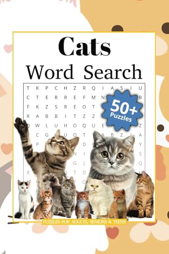 Cat Word Search Book: Fun and Relaxing Puzzles for Adults, Seniors and Teens von Independently published