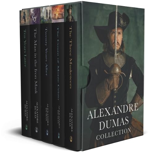 Alexandre Dumas 5 Book Set Collection: The Three Musketeers, The Count of Monte Cristo, The Man in the Iron Mask, Ten Years Later, Twenty Years After