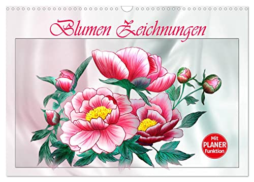 Blumen-Zeichnungen (Wandkalender 2025 DIN A3 quer), CALVENDO Monatskalender von CALVENDO