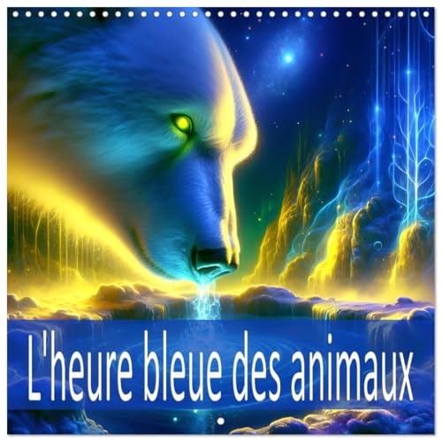L'heure bleue des animaux (Calendrier mural carré 2025 30 x 60 cm (ouvert)) Calendrier double avec une page pour vos prises de notes von CALVENDO