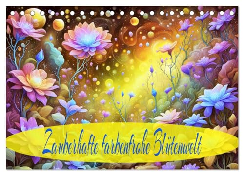 Zauberhafte farbenfrohe Blütenwelt (Tischkalender 2025 DIN A5 quer), CALVENDO Monatskalender von CALVENDO