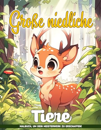 Große niedliche Tiere Malbuch: Große Niedliche Kreaturen-Malvorlagen Für Kinder, Jugendliche Für Verschiedene Anlässe von Independently published