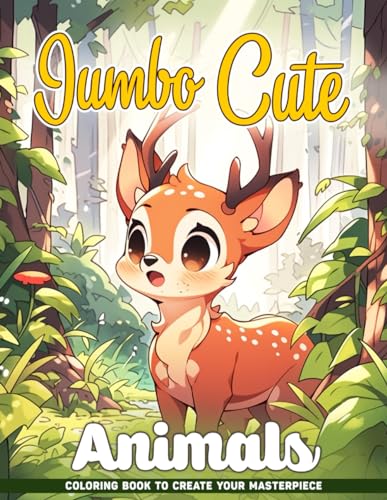 Jumbo Cute Animals Coloring Book: Large Adorable Creatures Coloring Pages For Kids, Teens For Any Occasions von Independently published