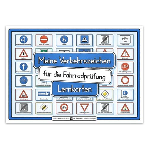 Meine Verkehrszeichen für die Fahrradprüfung- mit den neuen Verkehrszeichen: Lernkarten DINA 4 auf 300g Bilderdruck Meine Verkehrszeichen für die Fahrradprüfung- mit den neuen Verkehrszeichen: Lernkarten DINA 4 auf 300g Bilderdruck