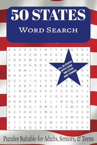 50 States Word Search Puzzle Book: Fun Puzzles about the 50 States of America | Large Print | 50 Puzzles ... Gifts for Vacations, Holidays, and Free Time von Independently published