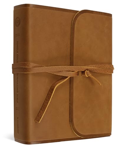 Holy Bible: Esv Single Column Journaling Bible Brown, Flap With Strap