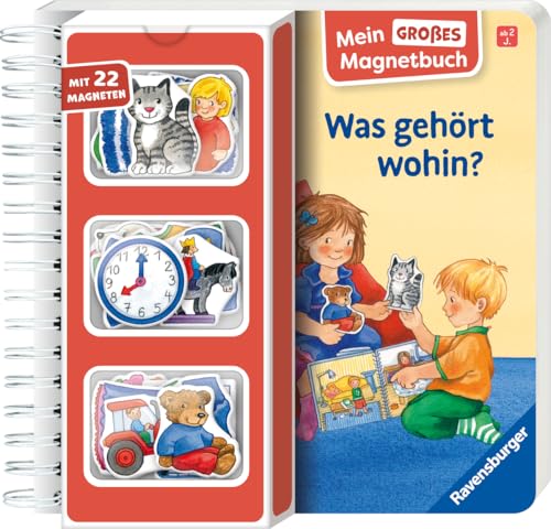 Mein großes Magnetbuch: Was gehört wohin? - Magnet-Spielbuch ab 2 Jahren, Bilderbuch: Mit 22 Magneten