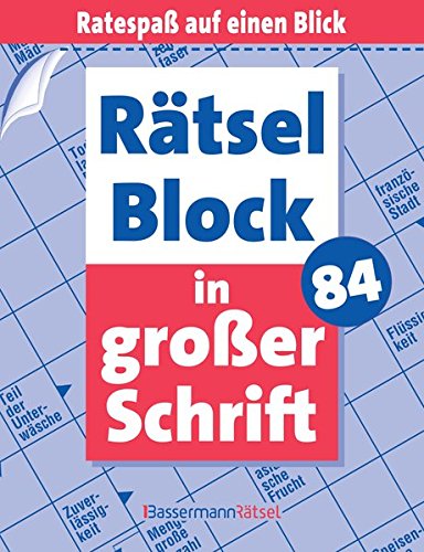 Rätselblock in großer Schrift 84