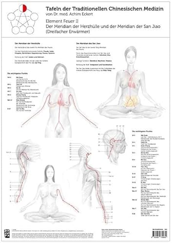 Element Feuer II: Tafel der Traditionellen Chinesischen Medizin: Der Meridian der Herzhülle und der Meridian der San Jiao (Dreifacher Erwärmer) von Bacopa
