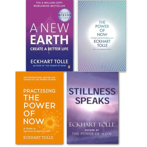 Eckhart Tolle 4 Books Collection Set (A New earth, Stillness speaks, Practising the power of now & the power of now)
