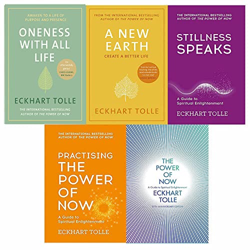 Eckhart Tolle The Power Of Now Collection 5 Books Set (The Power of Now, Practising the Power of Now, Stillness Speaks, A New Earth, Oneness With All Life [Hardcover])